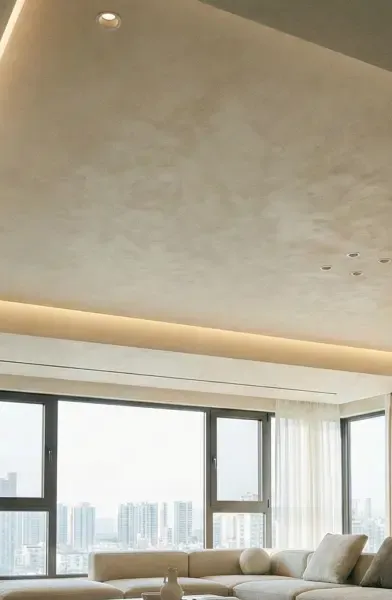 Zdjęcie przedstawia sufit napinany wykonany w macie